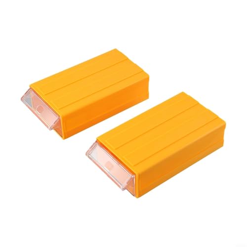 Durchscheinende Schubladenaufbewahrung für einfache Organisation von Bastel- und Hardware-Artikeln, stapelbares Design (2 Stück, gelb) von Startbuymore
