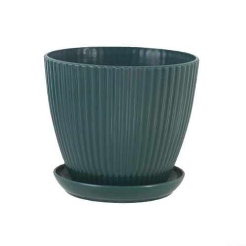 Eleganter Blumentopf für den Innenbereich, mit Drainageschale, für verschiedene kleine Pflanzen und Dekoration (tiefgrün) von Startbuymore