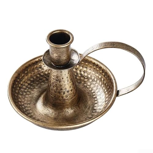 Eleganter Kerzenhalter aus Eisen mit Griff für Atmosphäre in jedem Raum (große Bronze) von Startbuymore