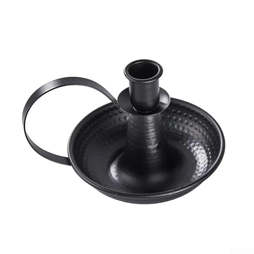 Eleganter Kerzenhalter aus Eisen mit Griff für Atmosphäre in jedem Raum (klein, schwarz) von Startbuymore
