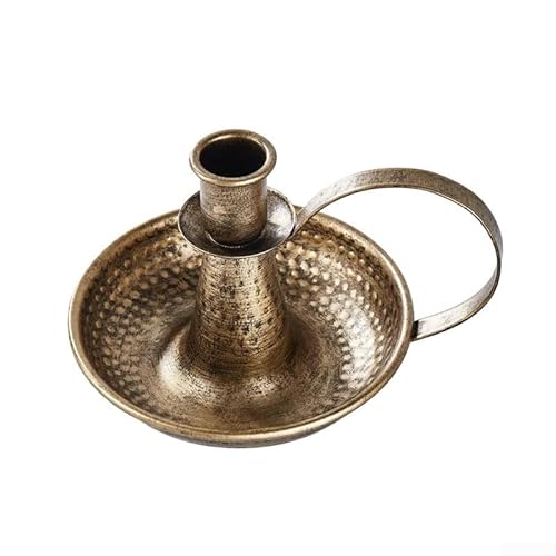 Eleganter Kerzenhalter aus Eisen mit Griff für Atmosphäre in jedem Raum (kleine Bronze) von Startbuymore