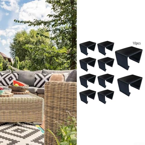 Essential 10 Stück Terrassenmöbel-Clips stabilisieren Ihr Outdoor-Rattan-Sofa und Stuhl von Startbuymore