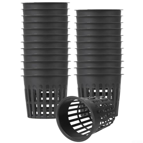 Gartentopf aus Kunststoff für Hydrokulturen und Kindergärten, Korb-Stil mit Drainagesystem zur Verbesserung des Pflanzenwachstums (24 Stück) von Startbuymore