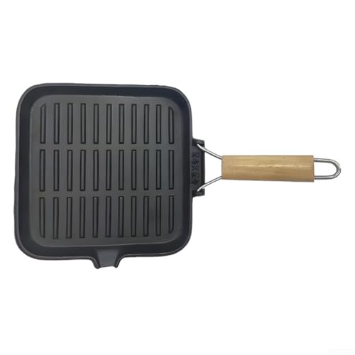 Gusseisen. Für Bratpfanne mit Holzgriff zum Braten von Steak, faltbares Design für einfache Lagerung und Transport, geeignet für Herd, Ofen und offene Flamme Gusseisen. Für Bratpfanne mit Holzgriff zum Braten von Steak, faltbares Design für einfache Lagerung und Transport, geeignet für Herd, Ofen und offene Flamme von Startbuymore
