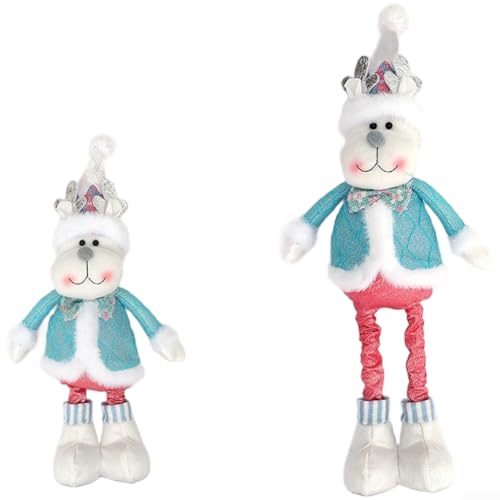 Holiday Stretchable Plush Christmas Dolls Santa Snowman Rentier Tuch Material für Indoor Saisonale Dekoration mit flexibler Größenanpassung (C) von Startbuymore