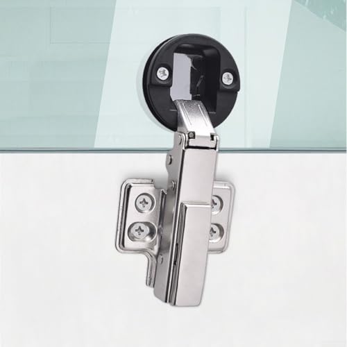 Hydraulischer Puffer Glasscharnier Mini Rundkopf Typ für Schranktüren und Möbel mit stabiler Metall-Kunststoff-Konstruktion für Zuhause und Büro (gerade Biegung) von Startbuymore