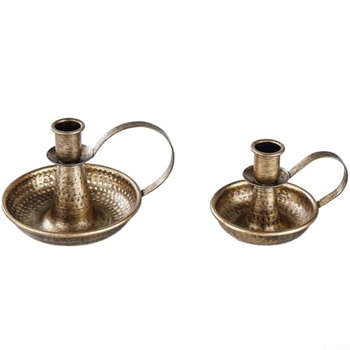Kerzenhalter aus schwarzem Eisen mit Griffen, perfekt für verschiedene Feiern und Heimdekoration (Bronze) von Startbuymore
