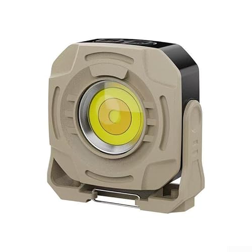 Kompakte magnetische Taschenlampe mit 6 Farbtemperatureinstellungen, 360 Grad verstellbarer Halterung, wiederaufladbarer Akku und intelligenter Power-Anzeige (Mandeln) von Startbuymore