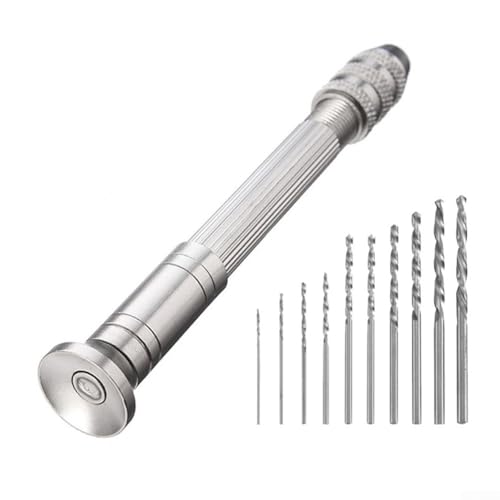 Kompakter Mini-Handbohrer mit verstellbarem Bohrfutter 0 3 3 2 mm, geeignet für Holz, Modellbau, Kunststoff, Gummi und andere weiche Materialbohraufgaben (11-teiliges Set) von Startbuymore