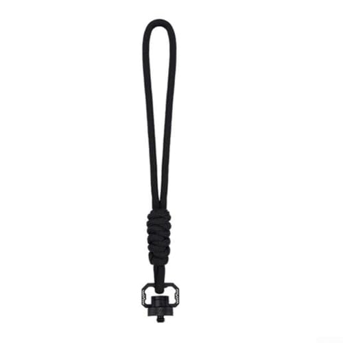 Kompakter runder tragbarer Tisch und Hocker zum Wandern und Camping, einfach zu tragen und zusammenzubauen (Lanyard-Short schwarz) von Startbuymore