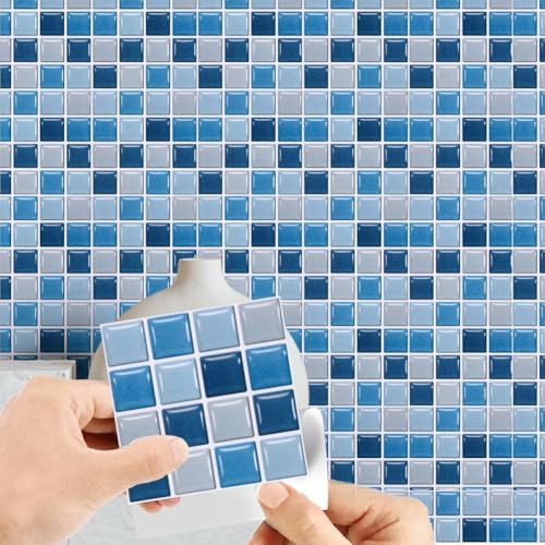 Mosaikfliesen-Wanddekoration für Bad und Küche, PVC-Aufkleber, wasserdicht, 10 Stück (MSC071) von Startbuymore