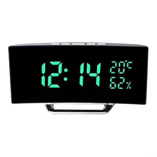 Multifunktionaler LED-Digitalwecker mit Anzeige von Zeit, Innentemperatur und Luftfeuchtigkeit, Nachtmodus und einstellbarer Helligkeit für den täglichen Gebrauch (grün) von Startbuymore