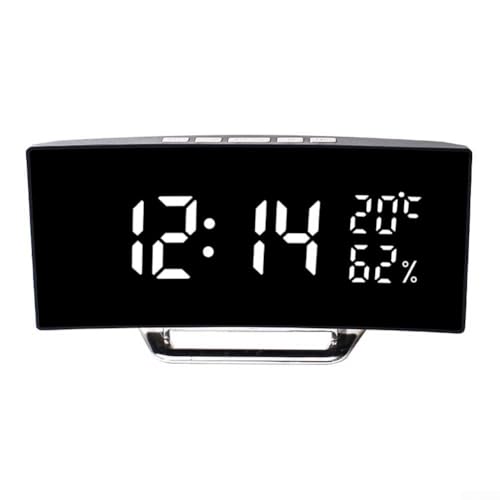 Multifunktionaler LED-Digitalwecker mit Anzeige von Zeit, Innentemperatur und Luftfeuchtigkeit, mit Nachtmodus und einstellbarer Helligkeit für den täglichen Gebrauch (weiß) von Startbuymore