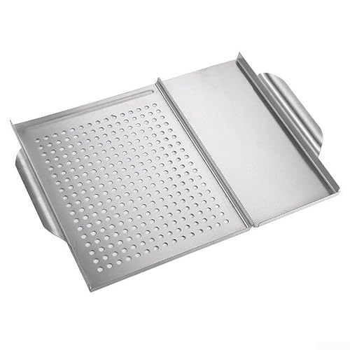 Picknick-Grilltablett aus Edelstahl, quadratisch, 45 cm x 30 cm, 7 cm für Grillen im Garten von Startbuymore