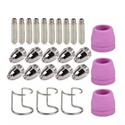Plasmaschneider-Taschenlampen-Verbrauchsmaterial-Set, kompatibel mit WSD60 SG55 AG60 Plasmaschneidmaschine einschließlich Kupferelektroden Keramiktassen (26 Stück) von Startbuymore