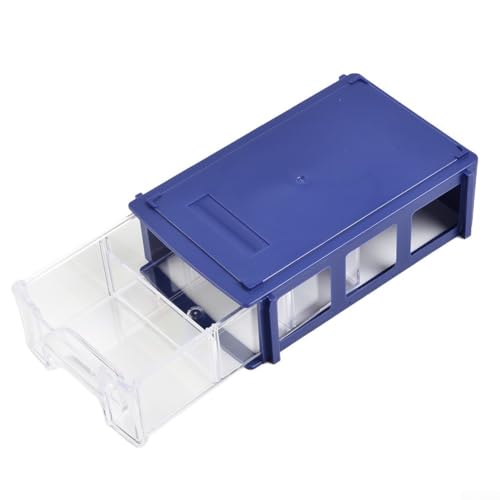 Platzsparende, stapelbare Aufbewahrungsbox für Hardware-Komponenten, praktisches Design mit transparenten Schubladen für einfachen Zugang (blau) von Startbuymore