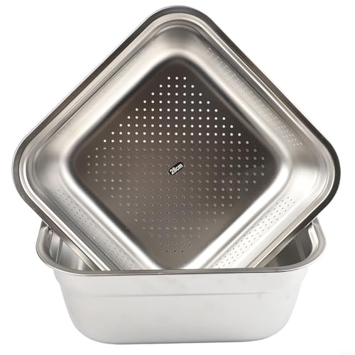 Quadratische Siebfilterplatte und Ablaufbecken Kombination aus Edelstahl für effektive Filtration und Entwässerung von Startbuymore