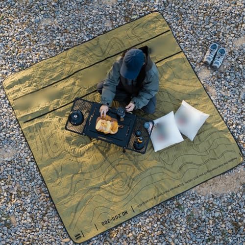 Reisefreundliche Picknickdecke, wasserdichter Schutz mit weichem Samt-Touch, perfekt für Outdoor-Spaß und Strandausflüge (grün M) von Startbuymore