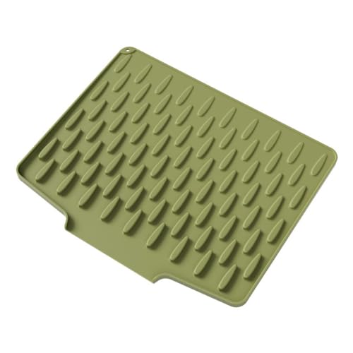 Rutschfeste Silikon-Abtropfmatte mit schneller Luftzirkulation und erhöhtem Abfluss, hitzebeständige Küchenmatte zum Schutz von Arbeitsplatz und Geschirr (grün) von Startbuymore