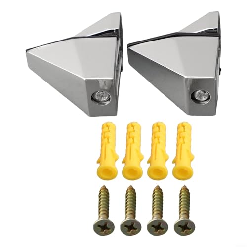 Set mit 2 verstellbaren Glasregal-Klemmhalterungen aus Zinklegierung zur Unterstützung von 3 15 mm dicken Glas- oder Holzregalen im Badezimmer, Display und zu Hause von Startbuymore