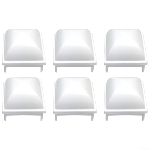 Set von Pool-Zaunpfostenabdeckungen für oberirdische Pools, passend für hohle quadratische Pfosten, 3,7 x 2,7 cm, aus weißem PP-Kunststoff (6 Stück) von Startbuymore