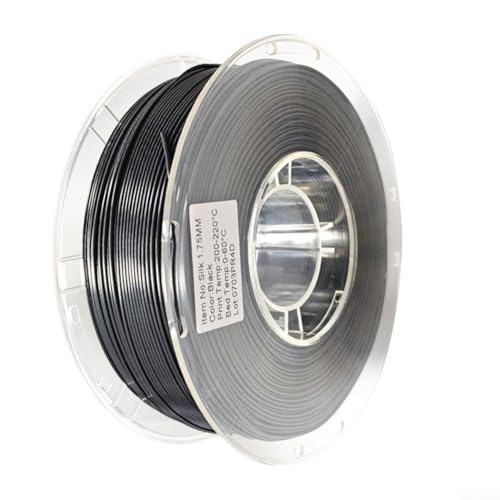 Silk for PLA Filament 1, 75 mm for FDM for 3D Printers, Glossy Finish Enhancing Printed Models, Smooth Operation with Excellent Adhesion (Black) von Startbuymore