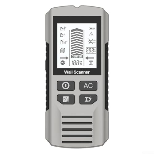 Stabfinder mit LCD-Display und 7 Funktionen zur einfachen Erkennung von Holz, Metall und Verkabelung (grau) von Startbuymore