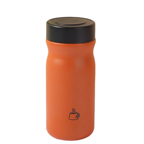 Vakuumisolierter Reisebecher, 325 ml, mit auslaufsicherem, auslaufsicherem Deckel, rutschfester Gummiunterseite und matter Oberfläche für stilvolle Haltbarkeit (schwarz und orange) von Startbuymore