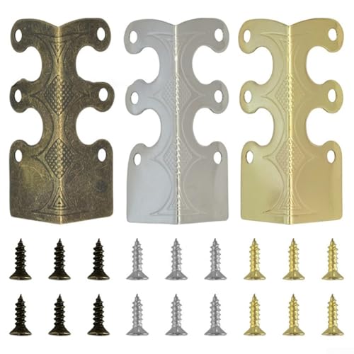 Vintage Metall-Eckenschutz, 6 Stück, zum Schutz von Sockelleisten und Sockelleisten vor Abnutzung in Wohn- oder Gewerbebereichen (Bronze, 6 Stück) von Startbuymore