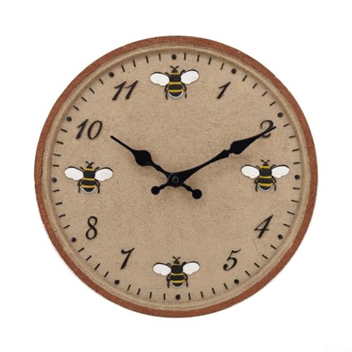 Wasserdichte 30,5 cm Außenwanduhr mit Bienenmuster IP44 Wetterbeständig Geeignet für Terrasse, Garten, Pool oder Küche Verwendung Harzkonstruktion (Stil 2) von Startbuymore