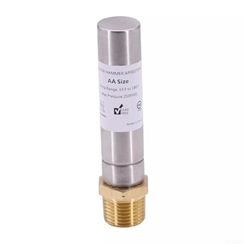 Wasserhammer-Arrestor 1/2 NPT schützt Waschmaschinen-Steuerungssysteme und minimiert Lärm Wasserhammer-Arrestor 1/2 NPT schützt Waschmaschinen-Steuerungssysteme und minimiert Lärm von Startbuymore