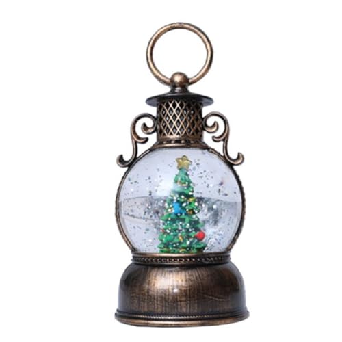 Weihnachtliche Wasserlaterne mit schwebenden Schneeflocken, Musikeffekt, Stromversorgung über USB oder Batterien, Timer für Energieeinsparung und Wohnambiente (Weihnachtsbaum) von Startbuymore