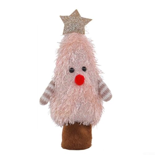 Weihnachtsbaum-Dekoration für saisonale Tafelaufsätze, hergestellt aus Kunststoff und Stoffmaterialien, ideal für Schreibtische und Esstische (rosa) von Startbuymore