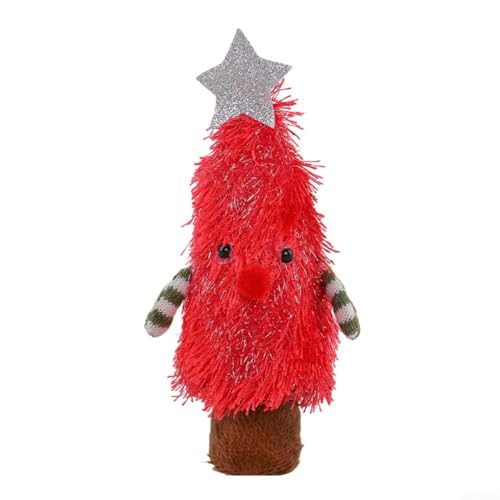 Weihnachtsbaum-Dekoration für saisonale Tafelaufsätze, hergestellt aus Kunststoff und Stoffmaterialien, ideal für Schreibtische und Esstische (rot) von Startbuymore