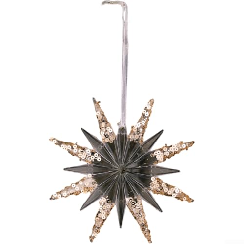Weihnachtsbaum-Hängedekorationen aus transparentem Acryl mit Glitzerakzenten, leichte Ornamente für Urlaubs-Styling (Stern) von Startbuymore