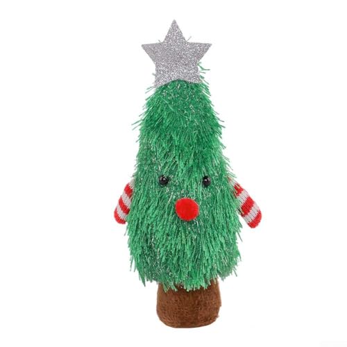 Weihnachtsbaumdekoration für saisonale Tafelaufsätze, hergestellt aus Kunststoff und Stoff, ideal für Schreibtische und Esstische (grün) von Startbuymore