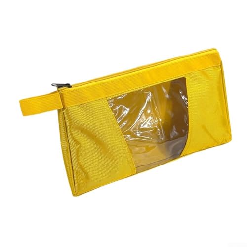 Werkzeugtasche aus Segeltuch mit dickem Oxford-Stoff und transparenten PVC-Einsätzen, durchgehender Reißverschluss, Tragegriff und Aufhängeschlaufen, geeignet zum Aufbewahren und Tragen von Werkzeugen von Startbuymore