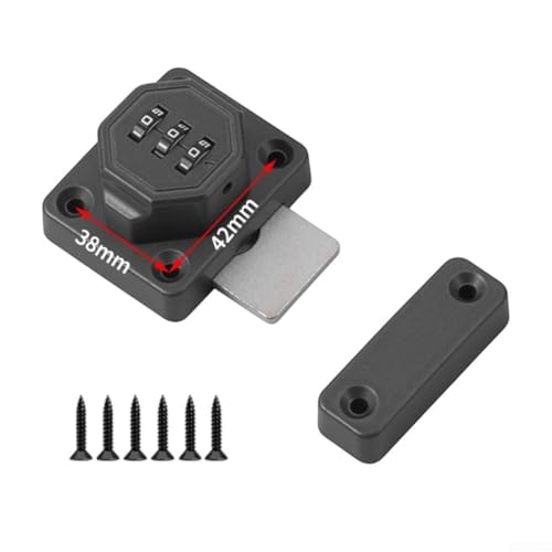 Zahlenschloss aus Zinklegierung mit robustem Design und gestanztem Verriegelungsmechanismus zur effizienten Sicherung von Schränken, Schubladen und Kleiderschränken (grau) von Startbuymore