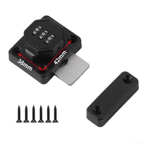 Zahlenschloss aus Zinklegierung mit robustem Design und gestanztem Verriegelungsmechanismus zur effizienten Sicherung von Schränken, Schubladen und Kleiderschränken (schwarz) von Startbuymore