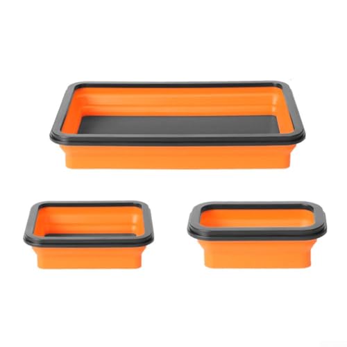 Zusammenklappbare magnetische Tabletts aus Silikon, 3 Größen, Set für Muttern, Schrauben und Schrauben in Ihrem Arbeitsplatz von Startbuymore