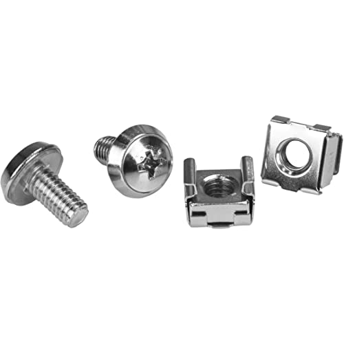 StarTech.com M6 Rack Schrauben und M6 Käfigmuttern - 20 Pack - M6 Muttern - Server Schrank Montageschrauben von StarTech