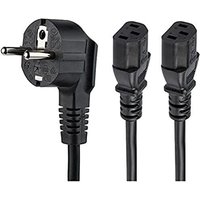 Startech - com Kabel de 2m de Computer Y-Power, 18AWG, eu Schuko auf 2x C13, 10A 250V, Cable de Power de ac de Spare, für Drucker, für Monitor, ul von Startech