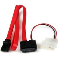 Startech.com sata slimline 13 pin slim line to male lp4 and sata cable adapter - 1x sata - 1x male lp4 - 1x sata slim line,lifetime warranty Startech.com sata slimline 13 pin slim line to male lp4 and sata cable adapter - 1x sata - 1x male lp4 - 1x sata slim line,lifetime warranty von Startech