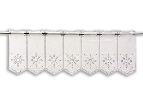 Scheibengardine Landhaus Stern weiß | Höhen 15/30/45/60cm | Breite frei wählbar in 12,5cm Schritten | nach Maß | (Höhe 30cm) von VO design
