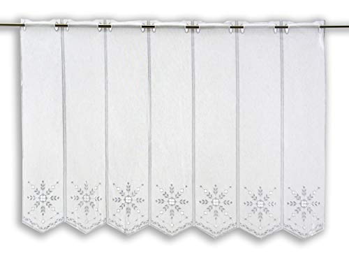 Scheibengardine Landhaus Stern weiß | Höhen 15/30/45/60cm | Breite frei wählbar in 12,5cm Schritten | nach Maß | (Höhe 60cm) von Startex