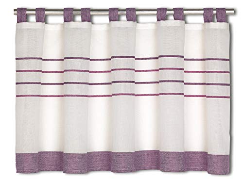 Startex 2237 Scheibengardine, Polyester, Weiß/Lila, 50 x 140 cm von Startex