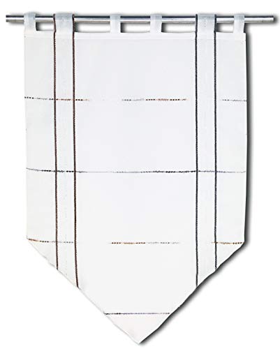 Startex 90 Scheibengardine, Fensterspitze 2240 02 90 x 90 cm grau beige Weiss Plüschgarn Effektbatist von Startex