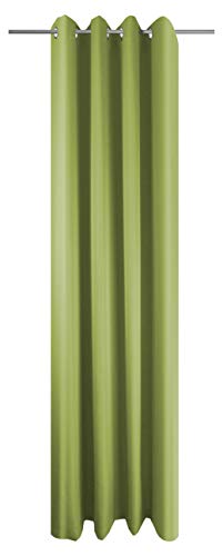 Startex Ösenschal Vorhang Grün Uni Blickdicht Lichtdurchlässig HxB 245x145 cm - Dekoschal Gardine Grasgrün von Startex