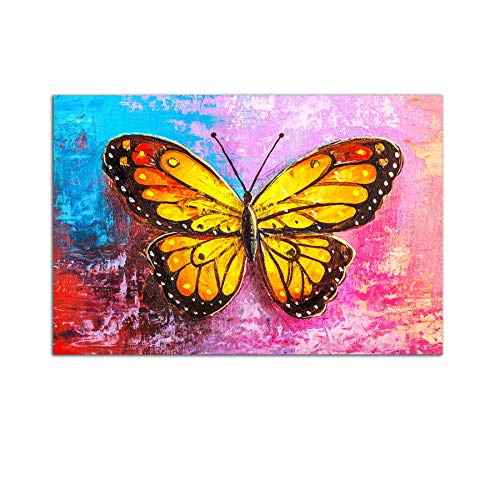 Startonight Bild auf Acrylglas - Gelber Schmetterling - Abstrakte Modernes Acrylglasbild - Deko Glas 60 x 90 cm von Startonight