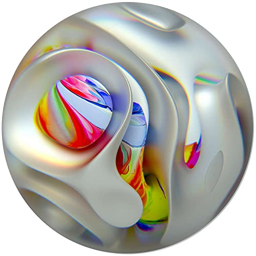 Startonight Bild auf Acrylglas - Regenbogen Globus Rundes Dekor - Abstrakte Modernes Acrylglasbild - Deko Glas 60 cm von Startonight